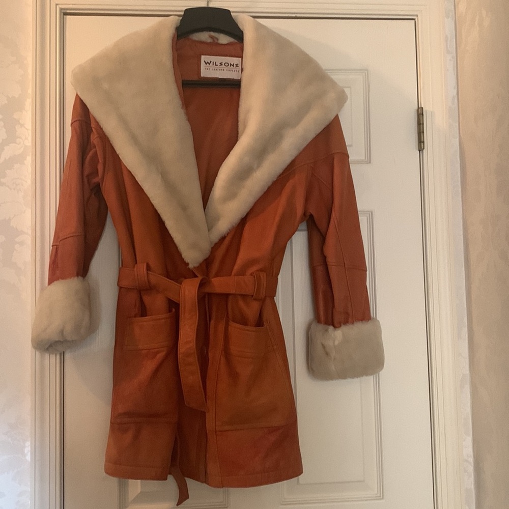 RARE Wilson’s All Leather Coat with Hood